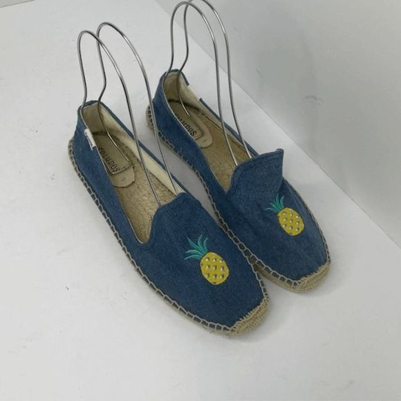 Soludos Shoes - Soludos Blue Denim Pineapple Espadrilles Flats‎